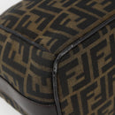 FENDI Zucca Canvas Vanity Hand Bag Black Brown gold Auth 154740-10