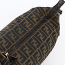 FENDI Zucca Canvas Vanity Hand Bag Black Brown gold Auth 154740-12