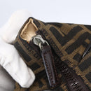 FENDI Zucca Canvas Vanity Hand Bag Black Brown gold Auth 154740-13