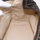 FENDI Zucca Canvas Vanity Hand Bag Black Brown gold Auth 154740-18
