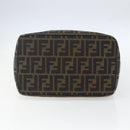FENDI Zucca Canvas Vanity Hand Bag Black Brown gold Auth 154740-6