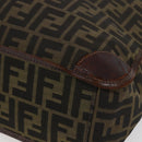 FENDI Zucca Canvas Hand Bag Black Brown Auth 154741-9