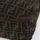 FENDI Zucca Canvas Hand Bag Black Brown Auth 154741-15