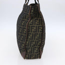 FENDI Zucca Canvas Hand Bag Black Brown Auth 154741-3