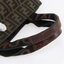 FENDI Zucca Canvas Hand Bag Black Brown Auth 154741-7
