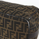 FENDI Zucca Canvas Vanity Hand Bag Black Brown gold Auth 154743-14