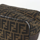 FENDI Zucca Canvas Vanity Hand Bag Black Brown gold Auth 154743-16