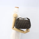 FENDI Zucca Canvas Vanity Hand Bag Black Brown gold Auth 154743-21