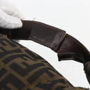 FENDI Zucca Canvas Vanity Hand Bag Black Brown gold Auth 154743-9