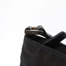 FENDI Zucca Canvas Shoulder Bag Black Silver Auth 154744-9