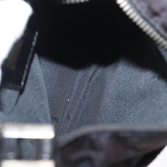 FENDI Zucca Canvas Shoulder Bag Black Silver Auth 154744