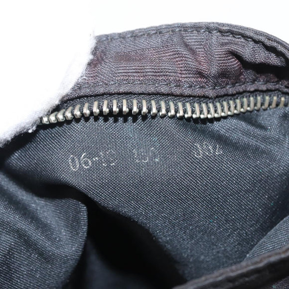 FENDI Zucca Canvas Shoulder Bag Black Silver Auth 154744