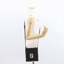 FENDI Zucca Canvas Shoulder Bag Black Silver Auth 154744-23