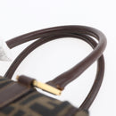 FENDI Zucca Canvas Vanity Hand Bag Black Brown gold Auth 154745-10