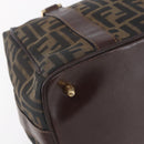 FENDI Zucca Canvas Vanity Hand Bag Black Brown gold Auth 154745-13