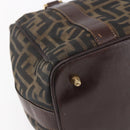 FENDI Zucca Canvas Vanity Hand Bag Black Brown gold Auth 154745-15