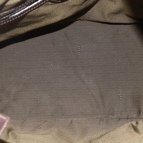 FENDI Zucca Canvas Vanity Hand Bag Black Brown gold Auth 154745