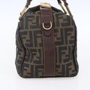 FENDI Zucca Canvas Vanity Hand Bag Black Brown gold Auth 154745-4