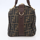 FENDI Zucca Canvas Vanity Hand Bag Black Brown gold Auth 154745-5