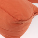 FENDI Mamma Baguette Shoulder Bag Nylon Orange Silver Auth 154746-13