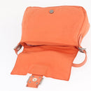 FENDI Mamma Baguette Shoulder Bag Nylon Orange Silver Auth 154746-17