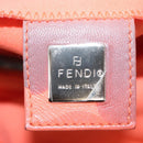 FENDI Mamma Baguette Shoulder Bag Nylon Orange Silver Auth 154746-18