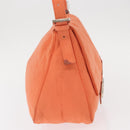 FENDI Mamma Baguette Shoulder Bag Nylon Orange Silver Auth 154746-5