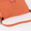 FENDI Mamma Baguette Shoulder Bag Nylon Orange Silver Auth 154746-6