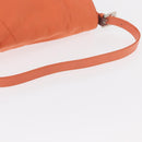 FENDI Mamma Baguette Shoulder Bag Nylon Orange Silver Auth 154746-7