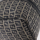 FENDI Zucchino Canvas Boston Bag Navy Silver Auth 154748-11