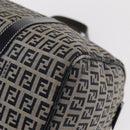 FENDI Zucchino Canvas Boston Bag Navy Silver Auth 154748-12