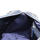 FENDI Zucchino Canvas Boston Bag Navy Silver Auth 154748-19