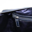 FENDI Zucchino Canvas Boston Bag Navy Silver Auth 154748-20