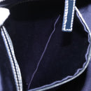 FENDI Zucchino Canvas Boston Bag Navy Silver Auth 154748-21