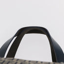 FENDI Zucchino Canvas Boston Bag Navy Silver Auth 154748-9