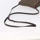 FENDI Zucchino Canvas Shoulder Bag Brown Silver Auth 154749-7