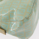 FENDI Zucchino Canvas Mamma Baguette Bag PVC Gold Light Green Auth 154750-9