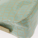 FENDI Zucchino Canvas Mamma Baguette Bag PVC Gold Light Green Auth 154750-15