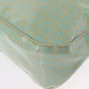 FENDI Zucchino Canvas Mamma Baguette Bag PVC Gold Light Green Auth 154750-16