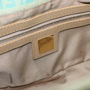 FENDI Zucchino Canvas Mamma Baguette Bag PVC Gold Light Green Auth 154750-20