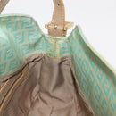 FENDI Zucchino Canvas Mamma Baguette Bag PVC Gold Light Green Auth 154750-21