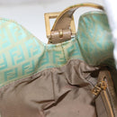 FENDI Zucchino Canvas Mamma Baguette Bag PVC Gold Light Green Auth 154750-22