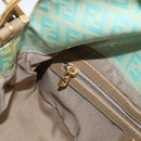 FENDI Zucchino Canvas Mamma Baguette Bag PVC Gold Light Green Auth 154750-23