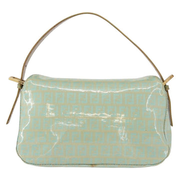 FENDI Zucchino Canvas Mamma Baguette Bag PVC Gold Light Green Auth 154750 - 0