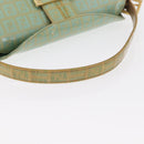 FENDI Zucchino Canvas Mamma Baguette Bag PVC Gold Light Green Auth 154750-7