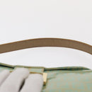 FENDI Zucchino Canvas Mamma Baguette Bag PVC Gold Light Green Auth 154750-8