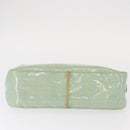 FENDI Zucchino Canvas Mamma Baguette Bag PVC Gold Light Green Auth 154750-5