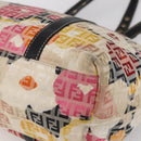 FENDI Zucchino Canvas Tote Bag Multicolor Gold Auth 154751V-10