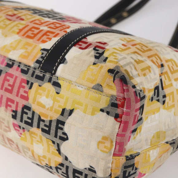 FENDI Zucchino Canvas Tote Bag Multicolor Gold Auth 154751V