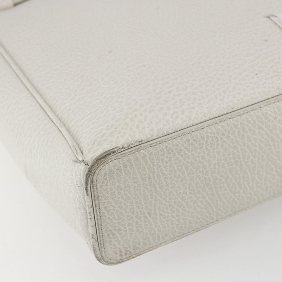 Maison Margiela 5AC Hand Bag Leather 2way White Silver Auth 154753